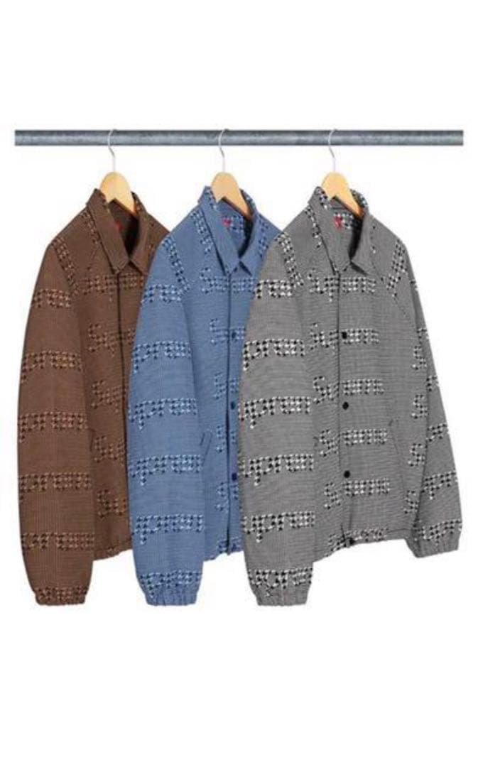 激レアSupreme Houndstooth Logos Snap Jacket