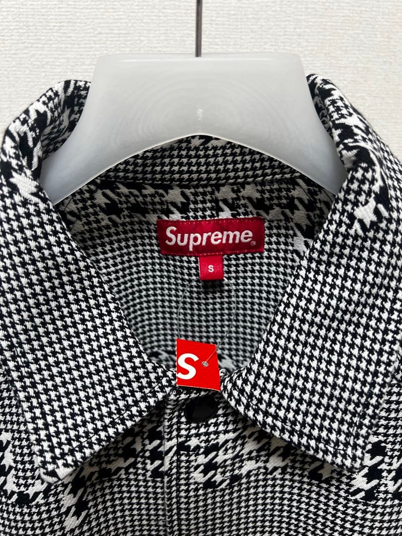 激レアSupreme Houndstooth Logos Snap Jacket