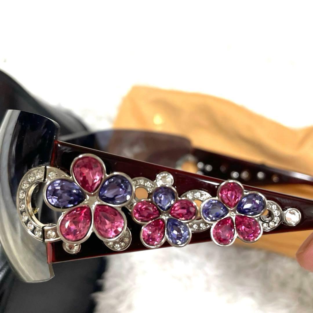 極美品✨ブルガリ　フラワービジュー　サングラス　スワロフスキー　グラデーション