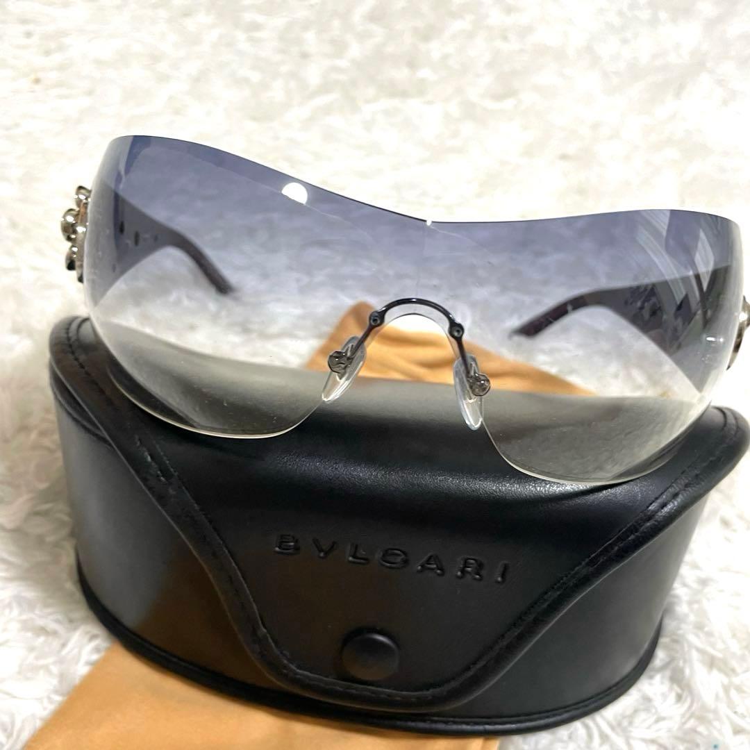 極美品✨ブルガリ　フラワービジュー　サングラス　スワロフスキー　グラデーション