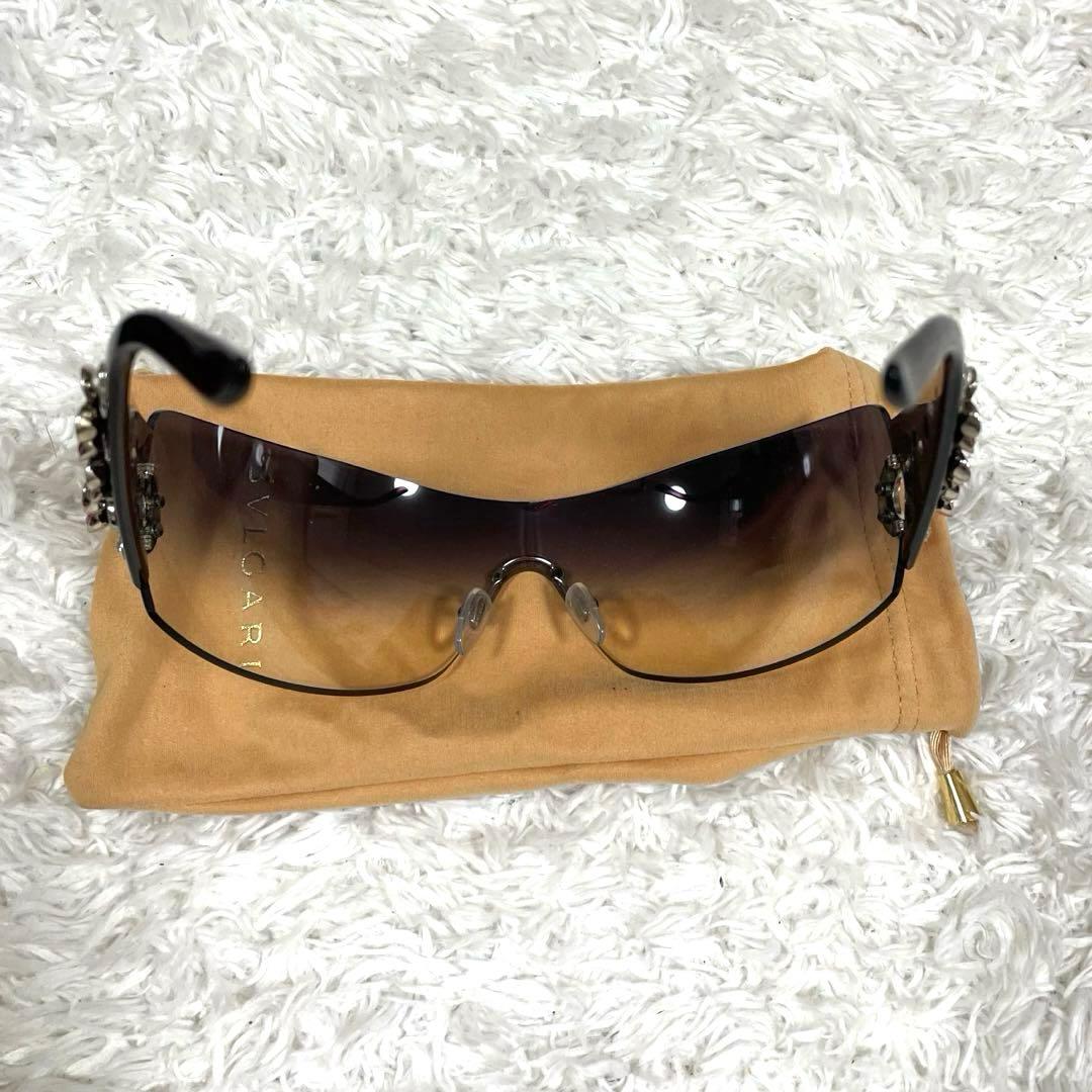 極美品✨ブルガリ　フラワービジュー　サングラス　スワロフスキー　グラデーション