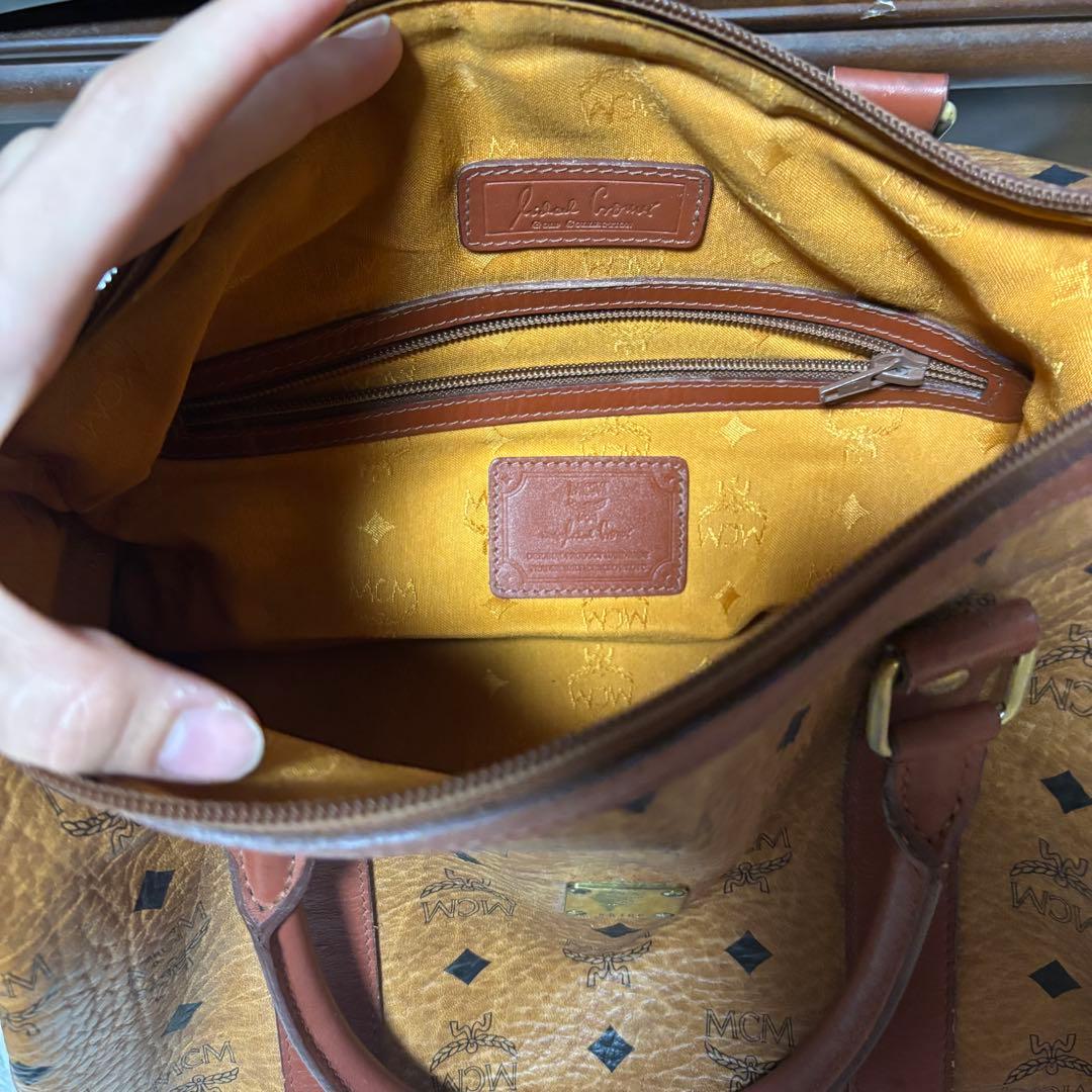 と*も様 MCM ブラウンレザーボストンバッグ