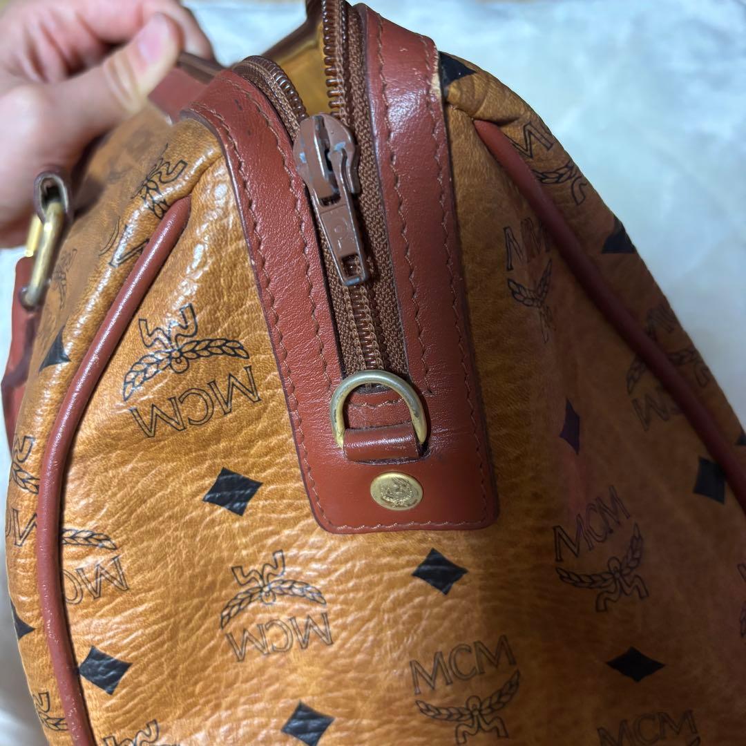 と*も様 MCM ブラウンレザーボストンバッグ