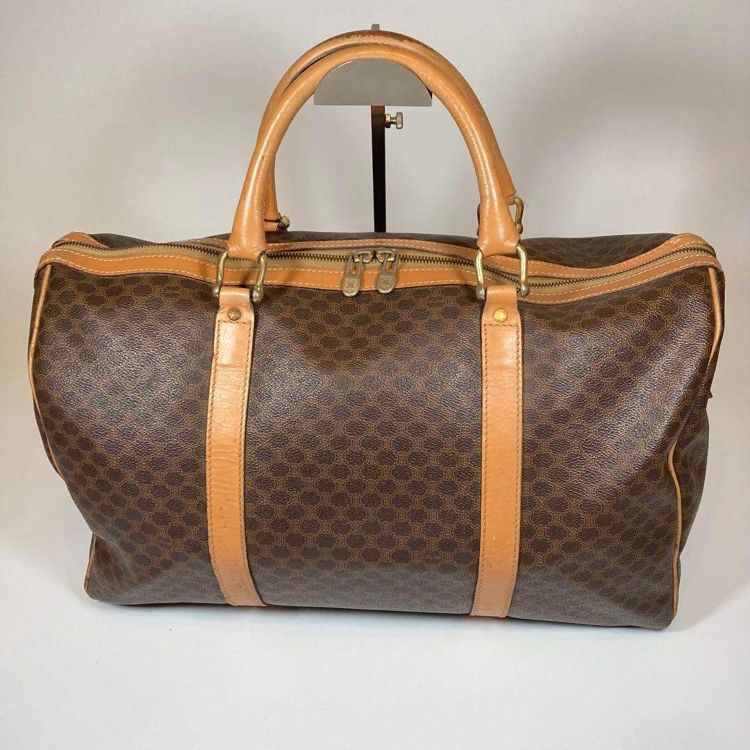 CELINE セリーヌ ボストンバッグ 旅行用 マカダム ブラウン レディース