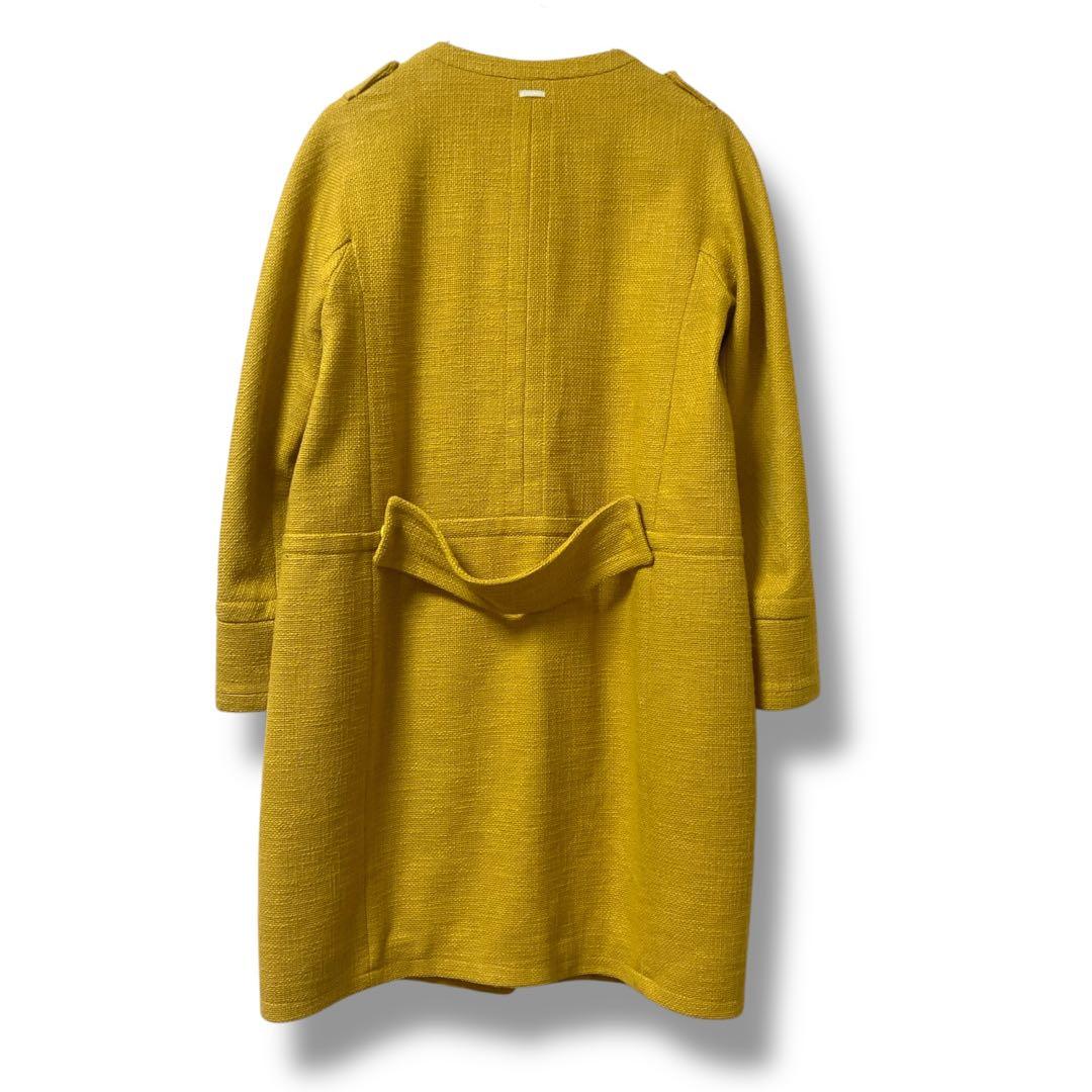 本日限定‼️【’S MaxMara】ツイード ノーカラーコート 36/S イエロー