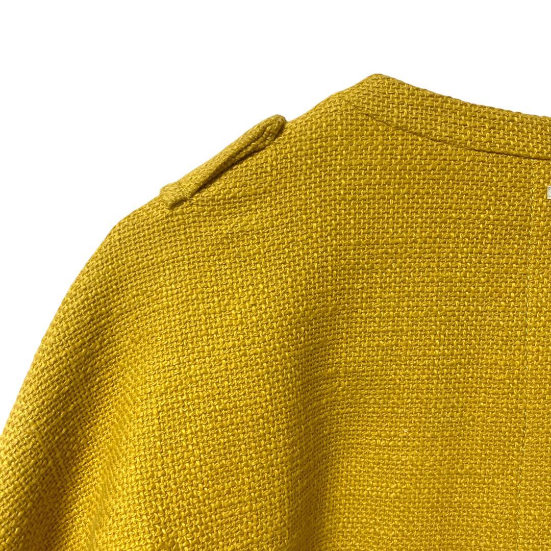 本日限定‼️【’S MaxMara】ツイード ノーカラーコート 36/S イエロー