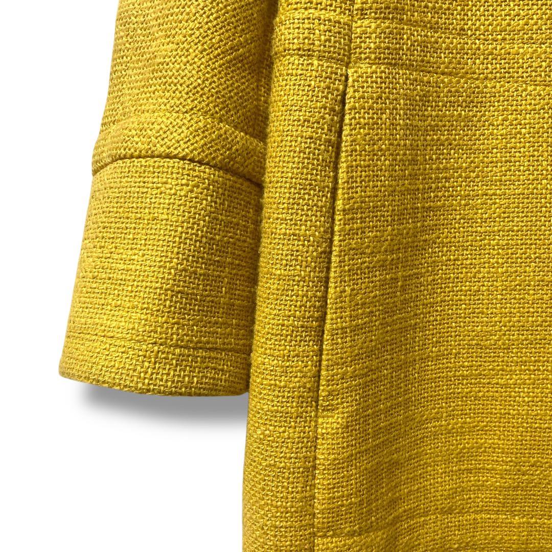 本日限定‼️【’S MaxMara】ツイード ノーカラーコート 36/S イエロー