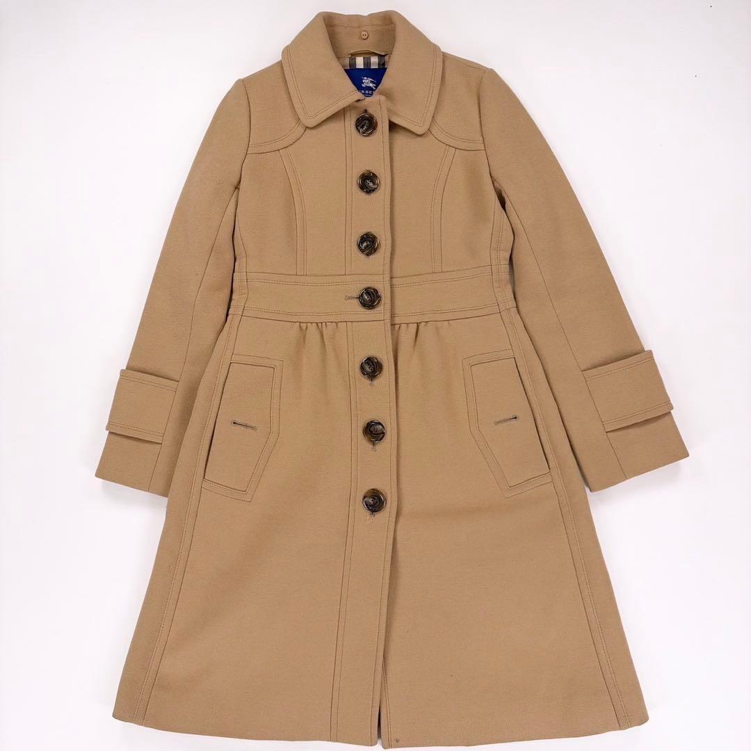 BURBERRY BLUE LABEL アンゴラ混ウールコート ノバチェック