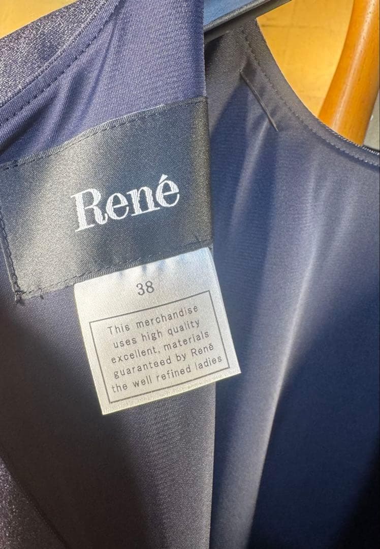 【Reneルネ】新品タグ付き定価55,000円デニム風ストレッチワンピース38