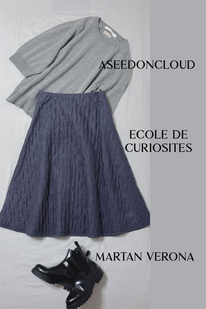 訳あり　ecole de curiosites リネンキルティング　スカート