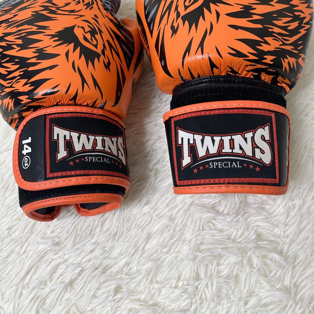 TWINS ボクシンググローブ 14oz タイガー オレンジ ムエタイ