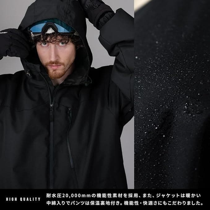 彡新品彡BLACK スノーボードウェア 上下セット ジャケット XL