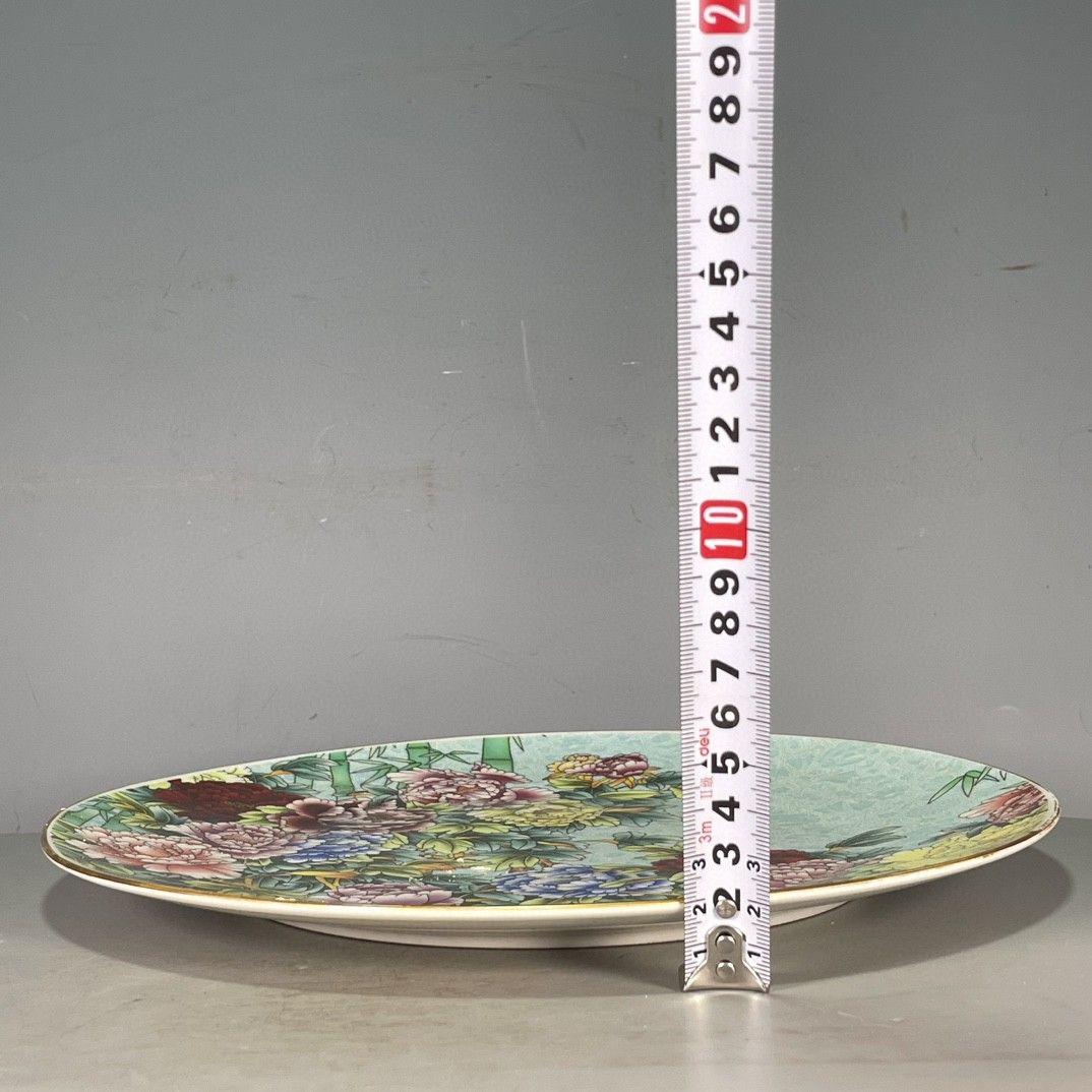 大清乾隆琺瑯粉彩万花賞盤 景徳鎮 陶磁器 装飾品 現代工芸品美術品 置物