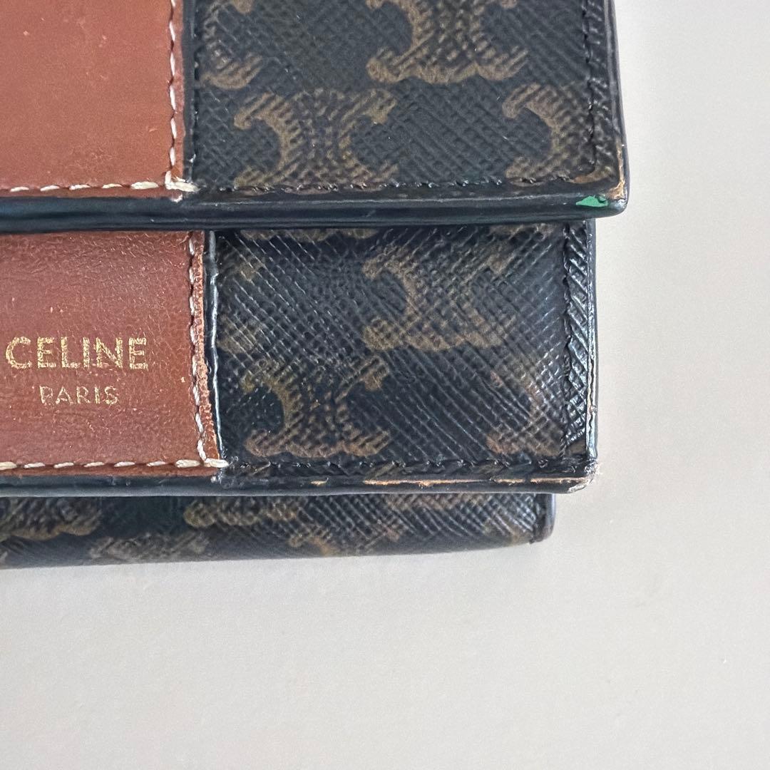 CELINE セリーヌ　三つ折り　ミニ財布　トリオンフ柄