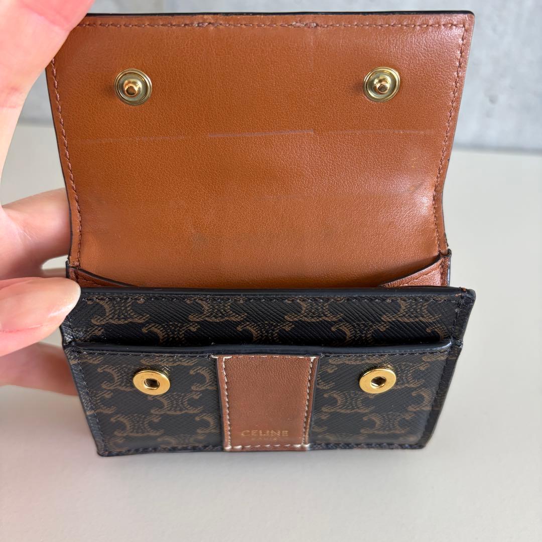 CELINE セリーヌ　三つ折り　ミニ財布　トリオンフ柄
