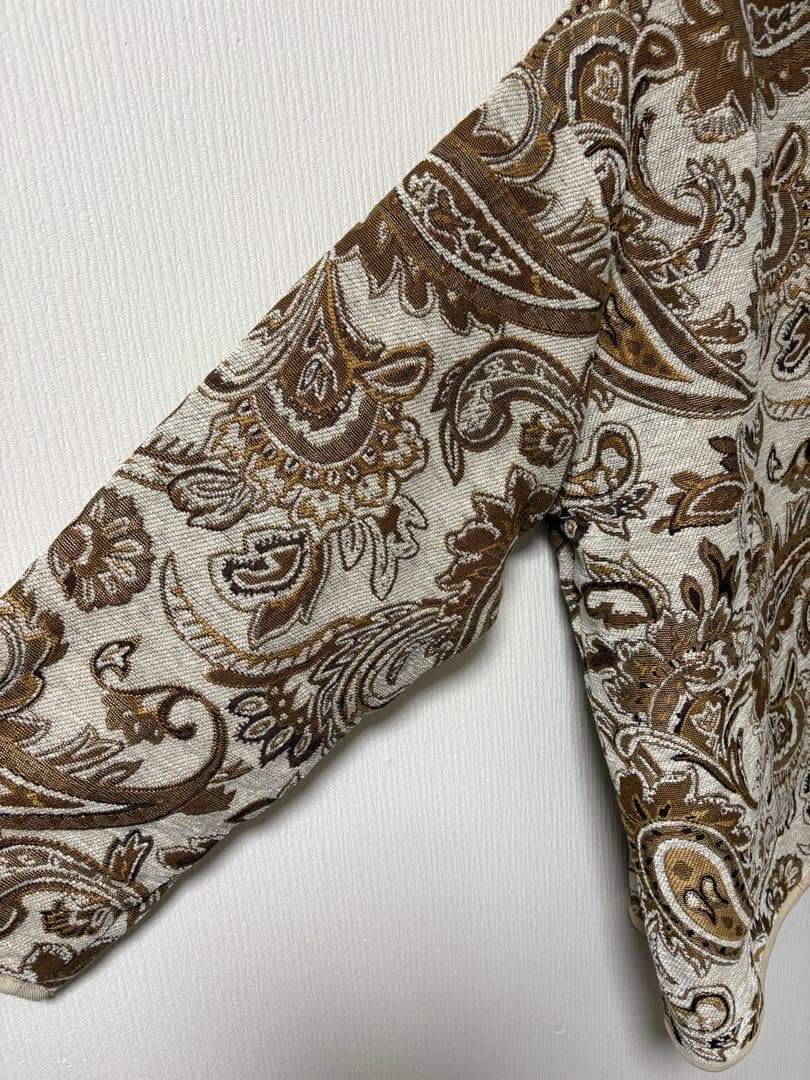 超美品】antiqua 配色パイピングペイズリー柄ジャケット アウター