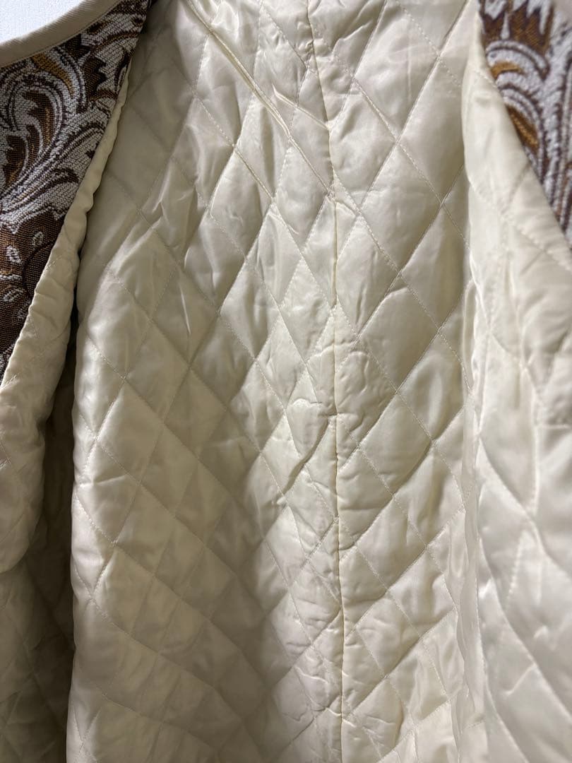 超美品】antiqua 配色パイピングペイズリー柄ジャケット アウター