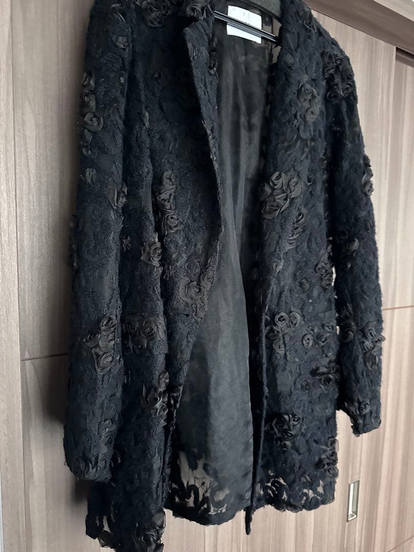 ジャケット・アウター AMERI FLOWER MIX LACE SHEER JACKET