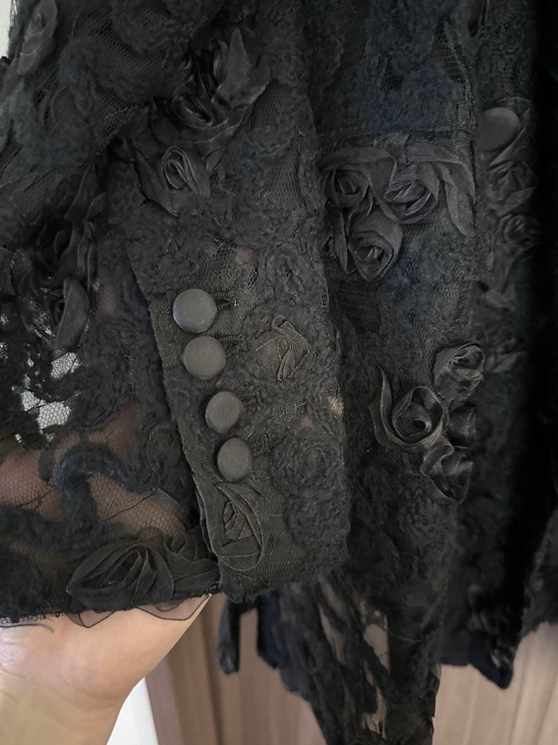 ジャケット・アウター AMERI FLOWER MIX LACE SHEER JACKET