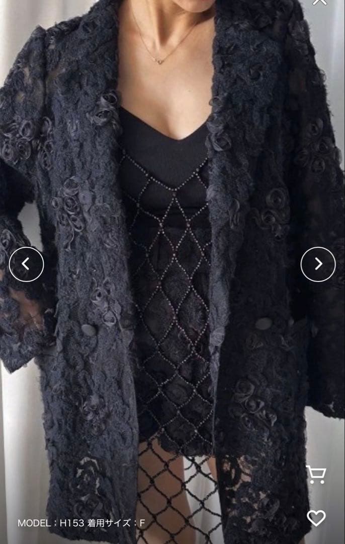 ジャケット・アウター AMERI FLOWER MIX LACE SHEER JACKET