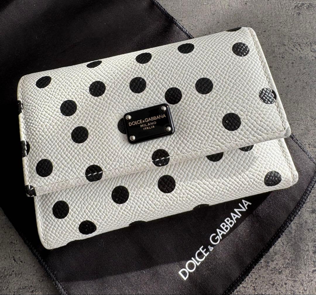 DOLCE & GABBANA ドット柄三つ折り財布