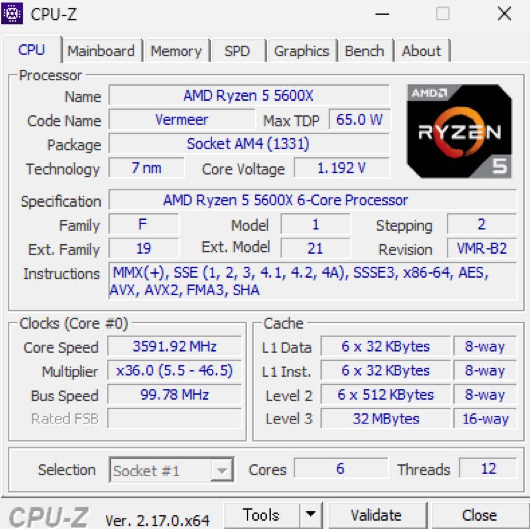 Ryzen 5 5600X ＆ A520M-HDV セット（動作確認済）