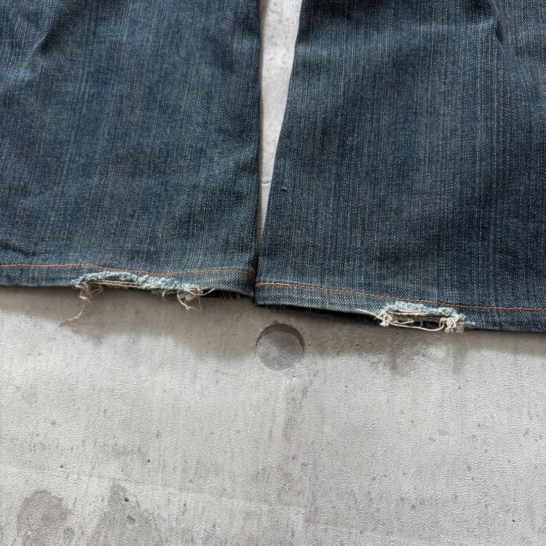 パンツ 00s flare denim cargo pants y2k grunge