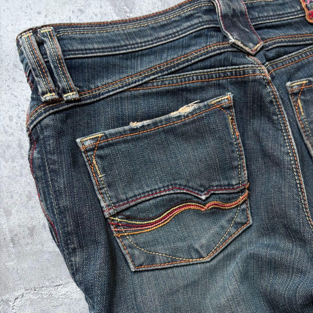 パンツ 00s flare denim cargo pants y2k grunge