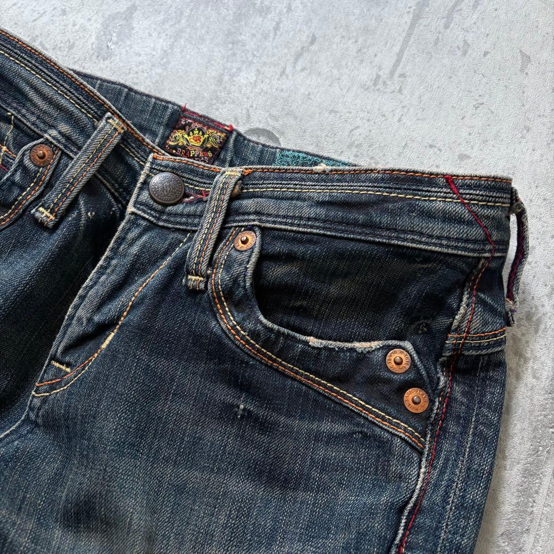 パンツ 00s flare denim cargo pants y2k grunge