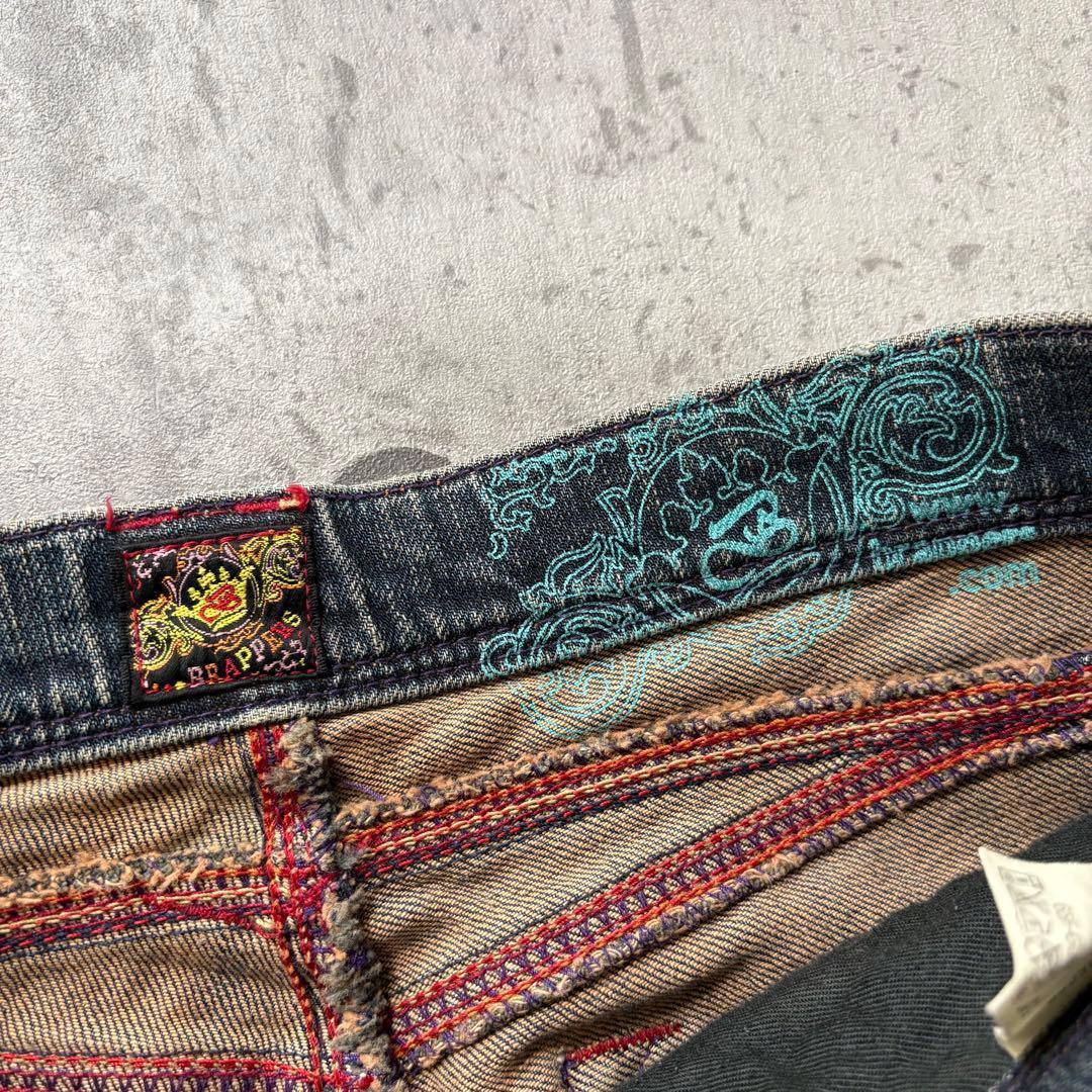 パンツ 00s flare denim cargo pants y2k grunge