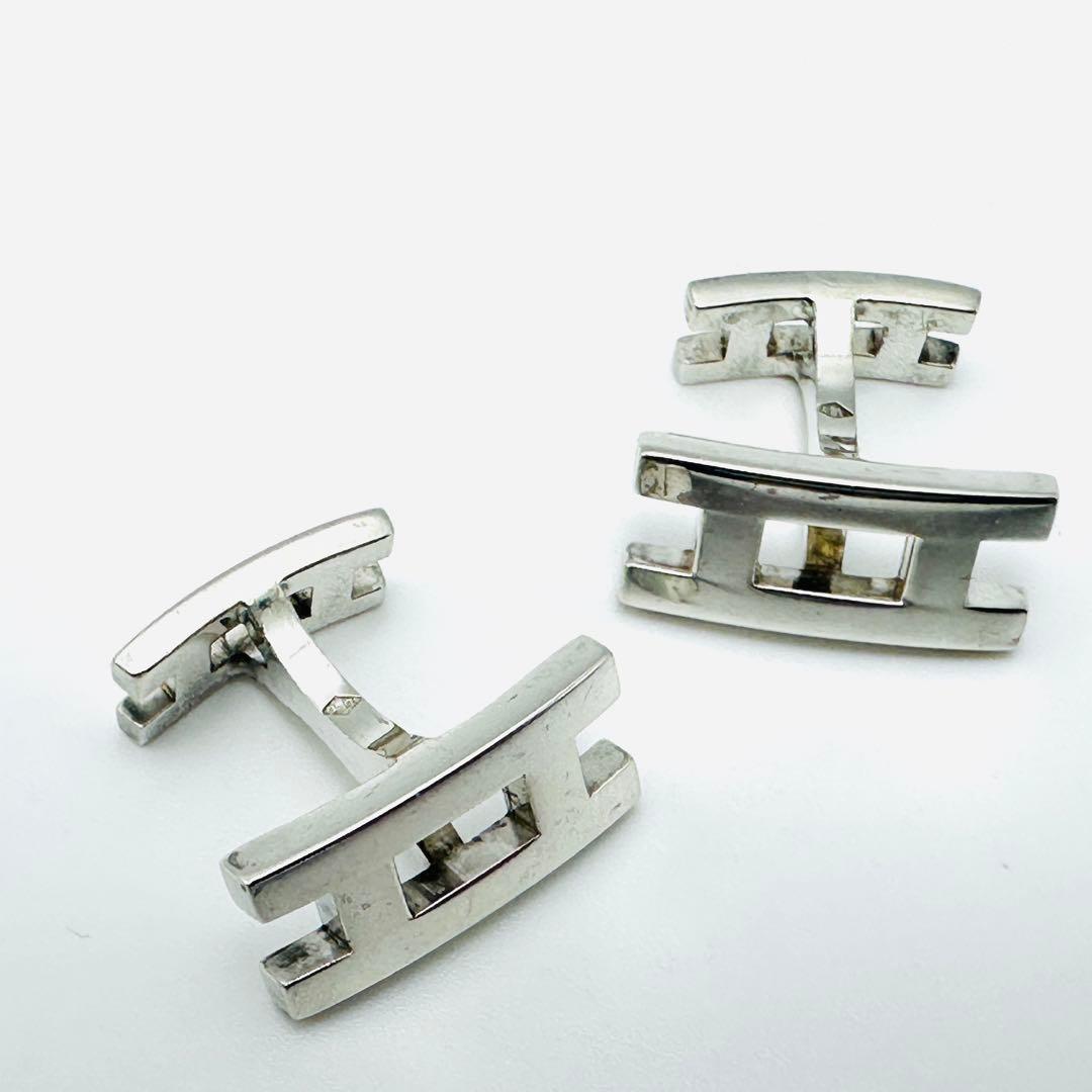 HERMES　エルメス　パラレル　Hロゴ　カフリンクス　カフス　Ag925