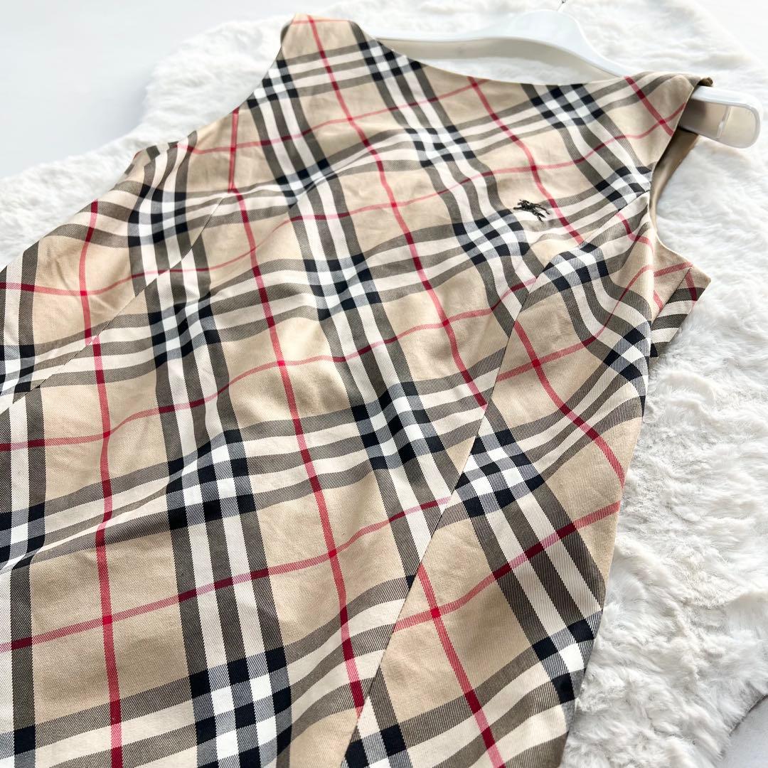 BURBERRY*バーバリーブルーレーベル　ノバチェック柄ワンピースノースリーブ