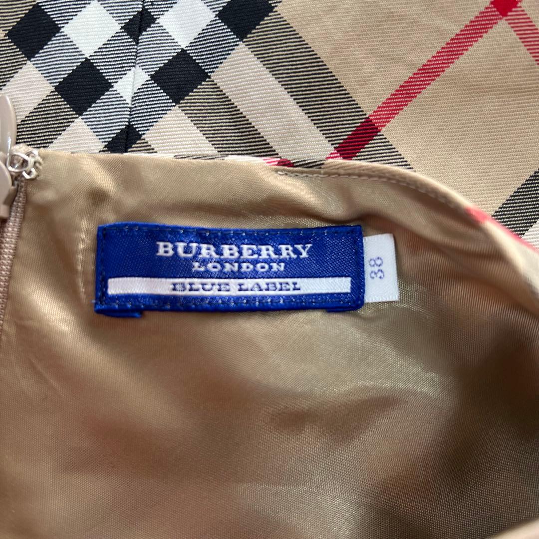 BURBERRY*バーバリーブルーレーベル　ノバチェック柄ワンピースノースリーブ