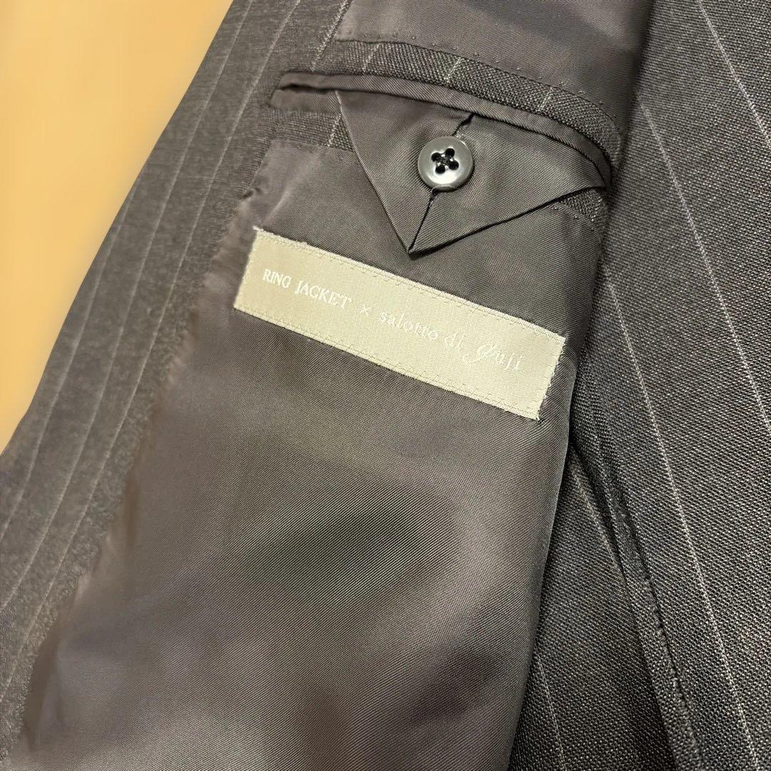 RING JACKET ✖️guji ダークグレー ストライプ スーツ50
