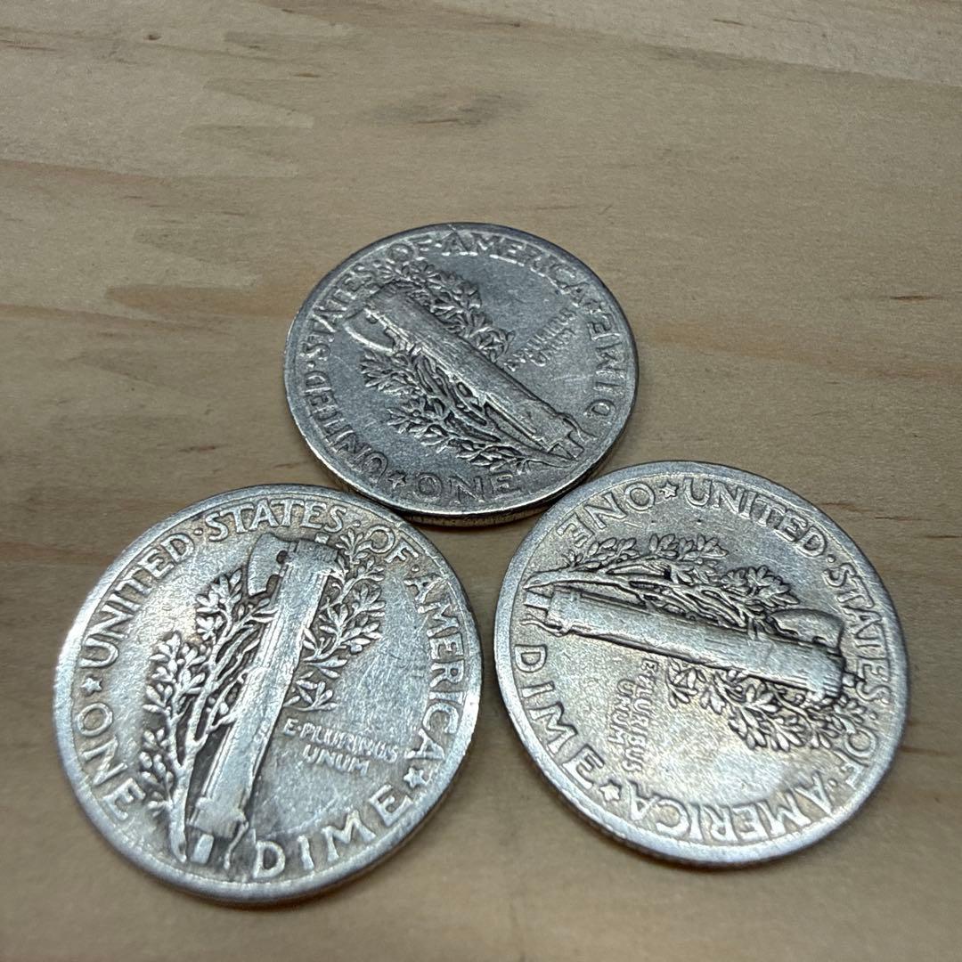 アメリカ　マーキュリーダイム銀貨　12枚セット