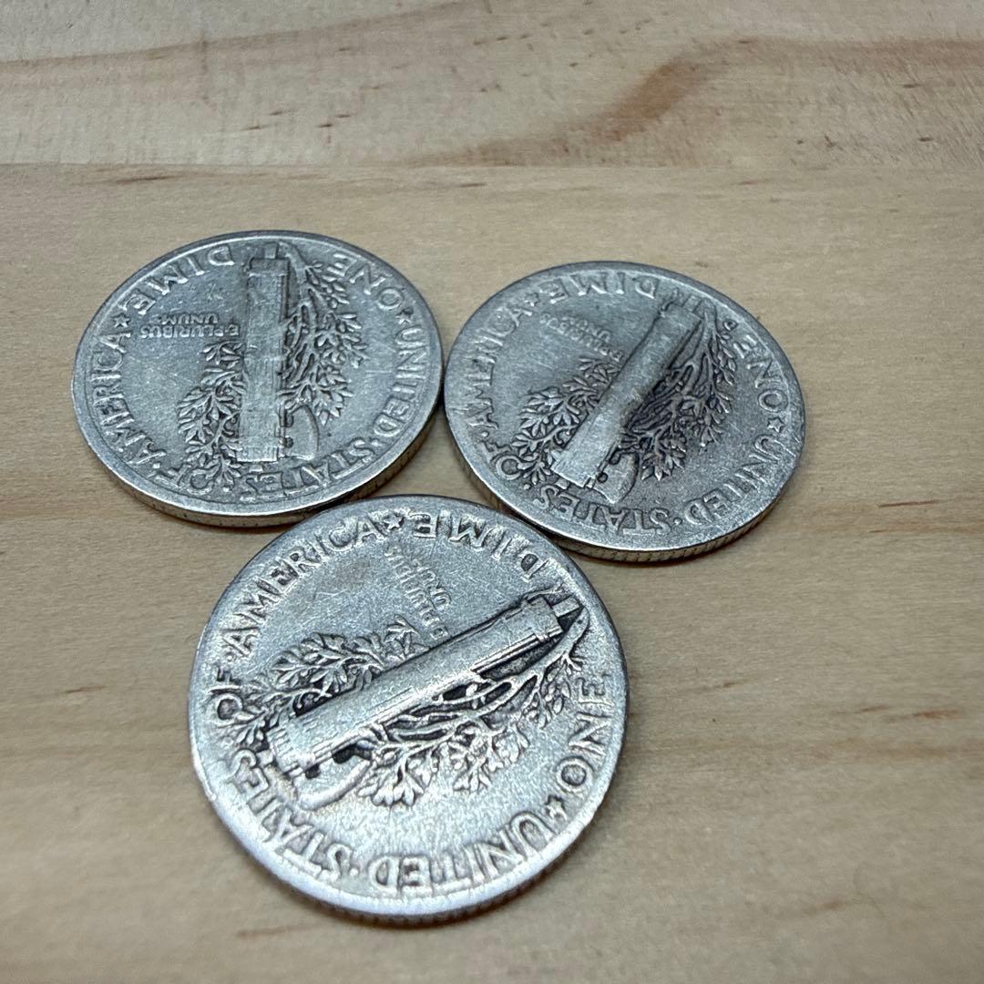 アメリカ　マーキュリーダイム銀貨　12枚セット