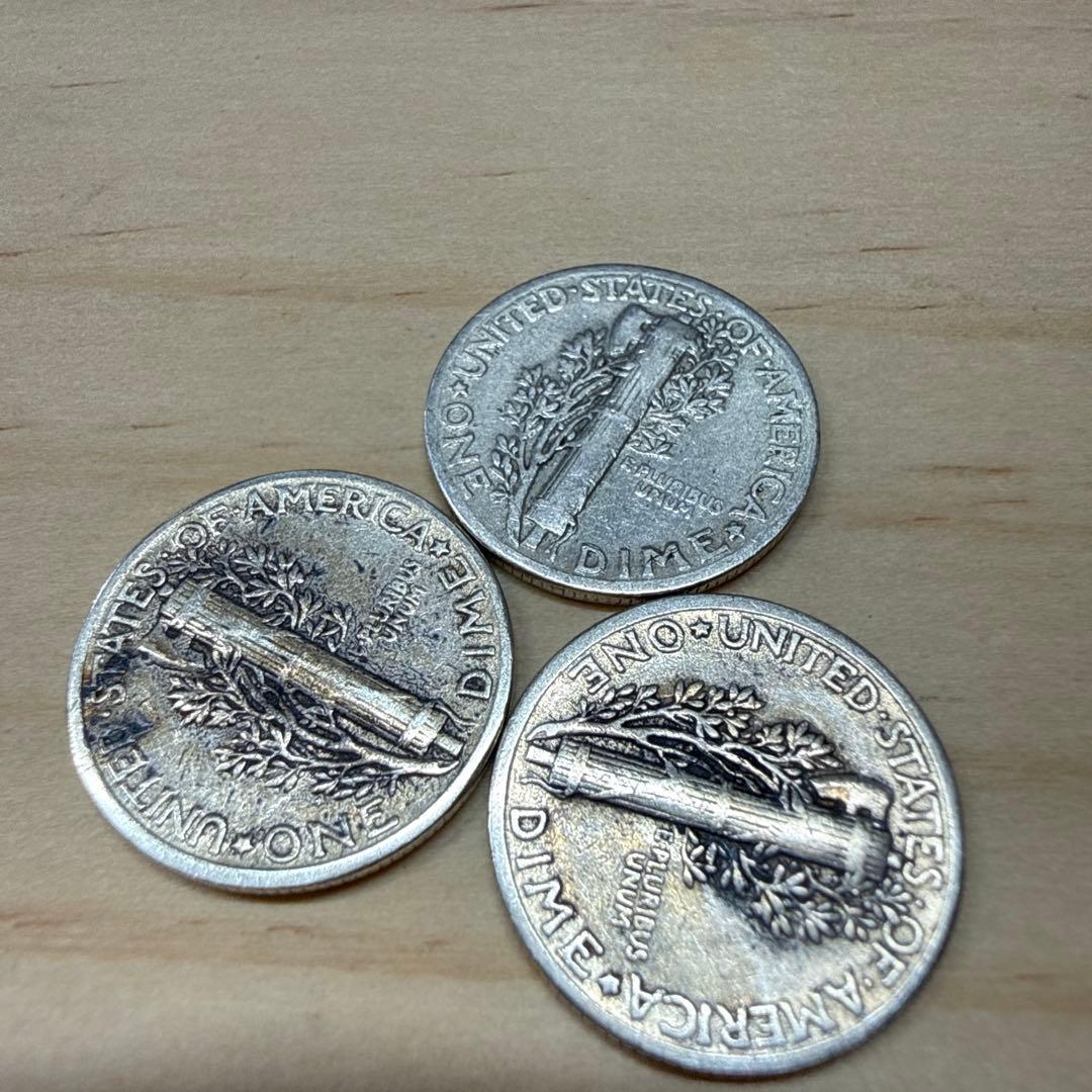 アメリカ　マーキュリーダイム銀貨　12枚セット