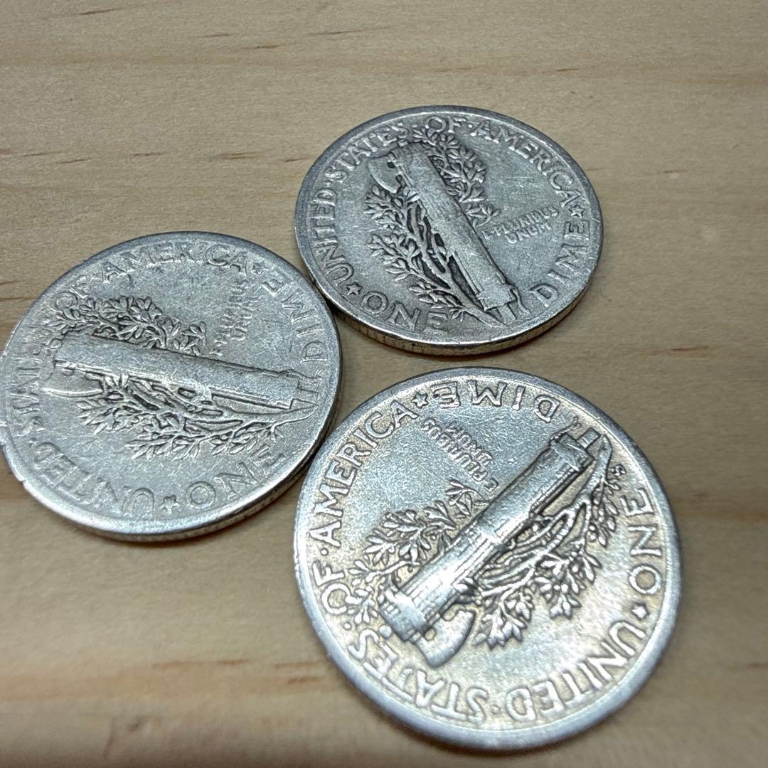アメリカ　マーキュリーダイム銀貨　12枚セット