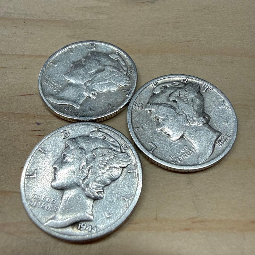 アメリカ　マーキュリーダイム銀貨　12枚セット