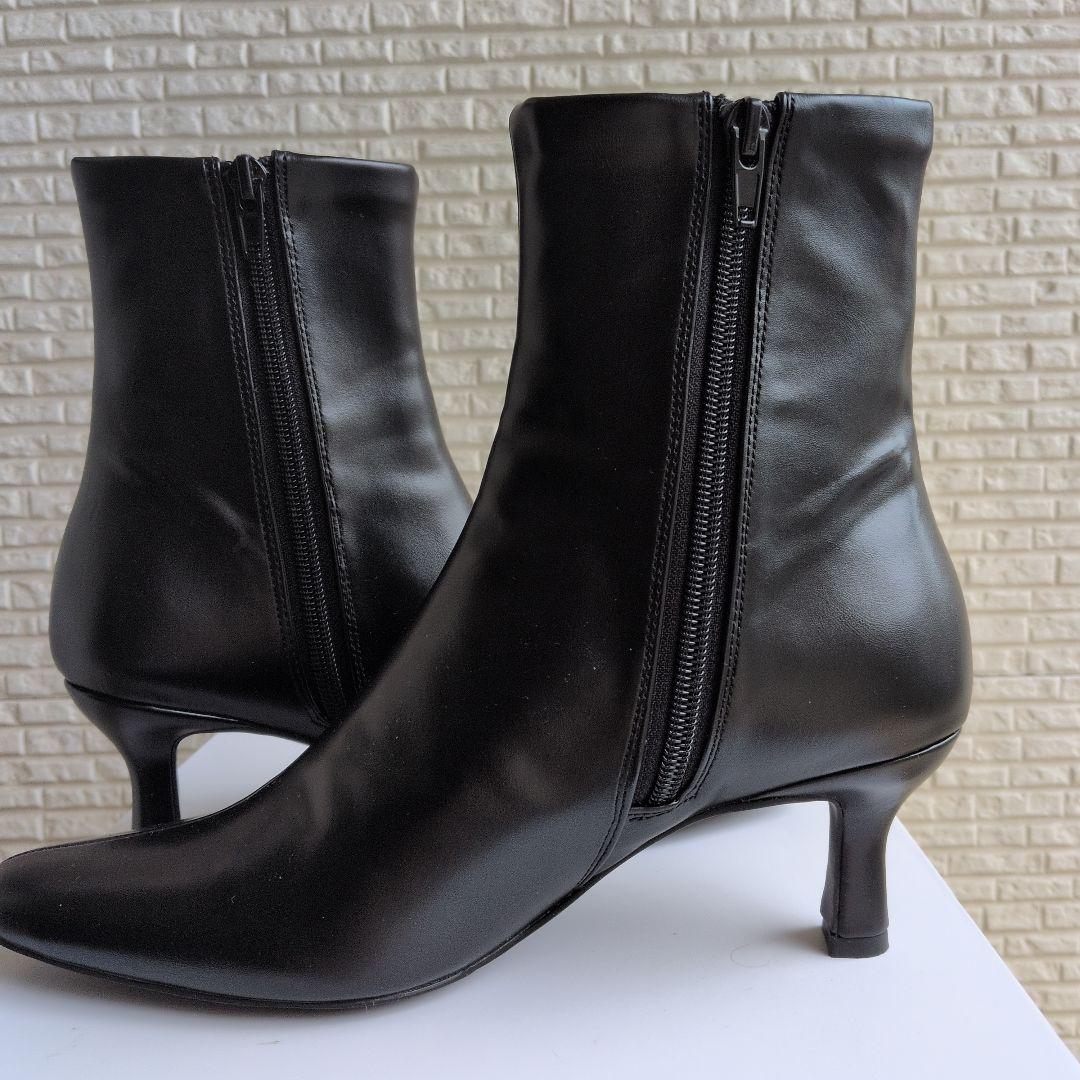 完売ルタロン フレンチスクエアショートブーツ 6cm ブラック 新品