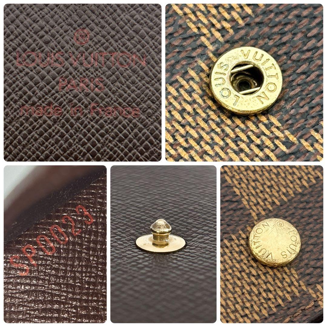 超美品★ルイヴィトン ダミエ エベヌ ポルトフォイユ エリーズ 三つ折り財布