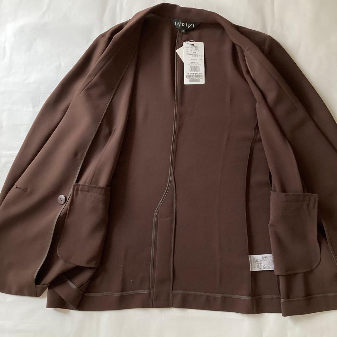 【未使用】24SS INDIVI 15号 3L 薄手 ダブルジャケット UV