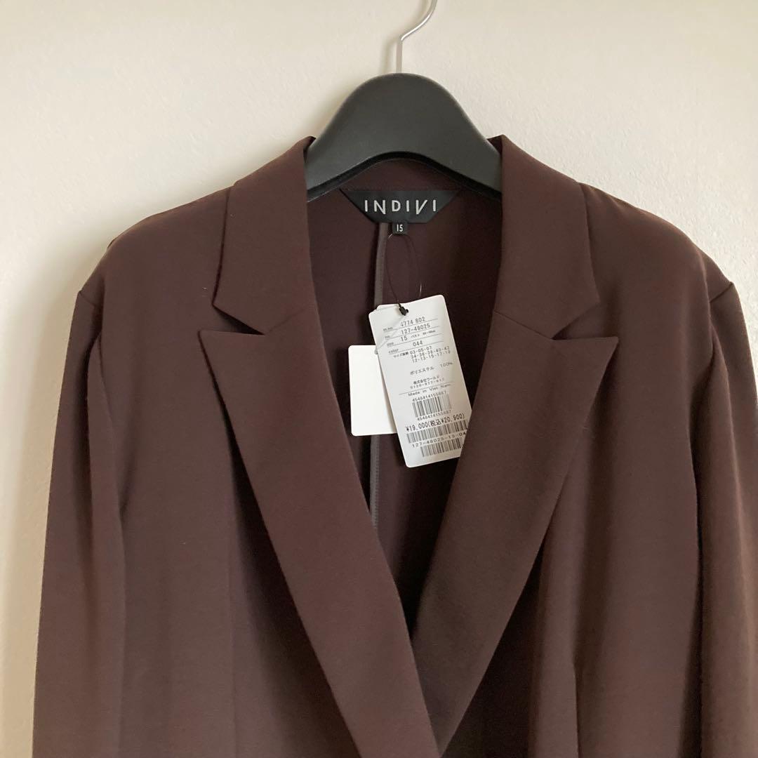 【未使用】24SS INDIVI 15号 3L 薄手 ダブルジャケット UV