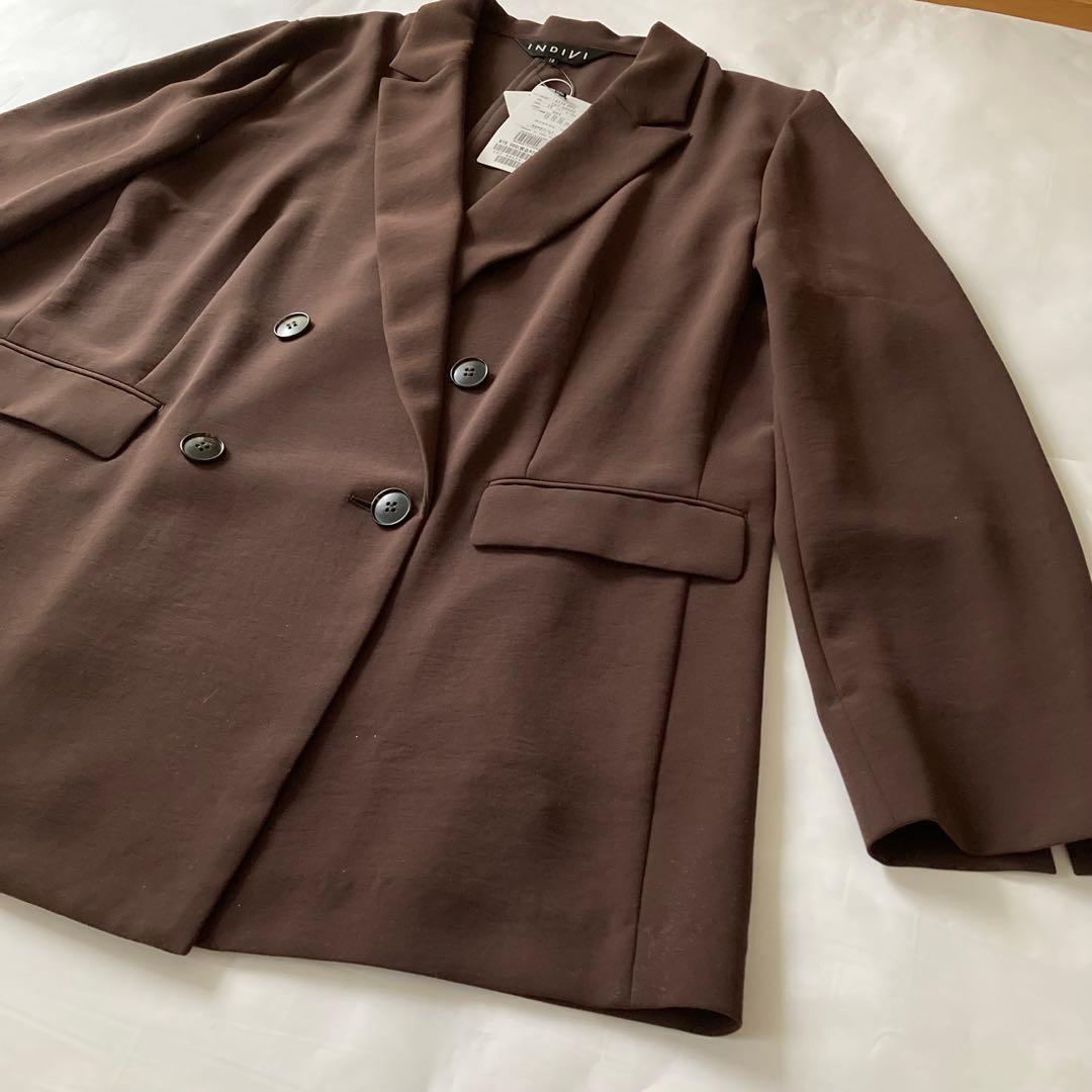 【未使用】24SS INDIVI 15号 3L 薄手 ダブルジャケット UV