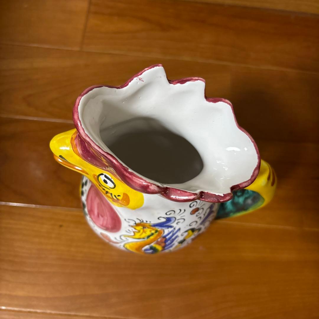カラフルな鶏型陶器ピッチャー