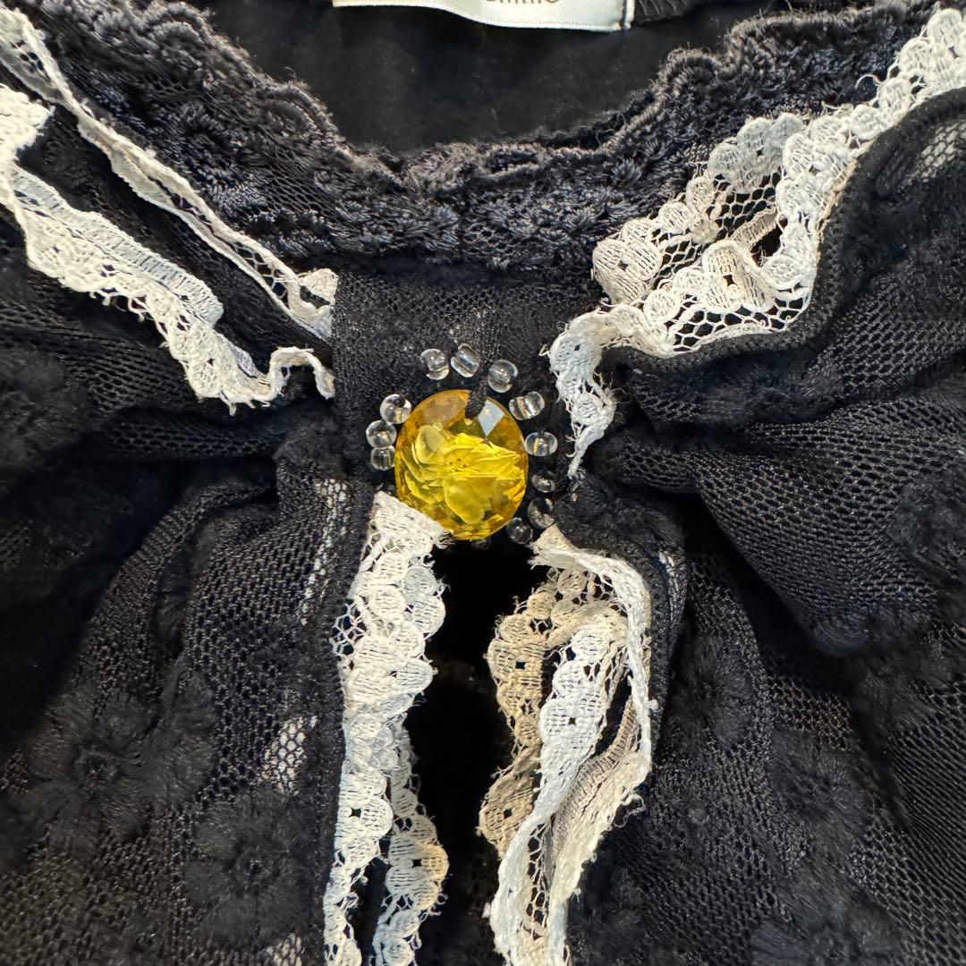 【希少】00s 美品 axes femme ビッグ リボン キャミソール 黒 M