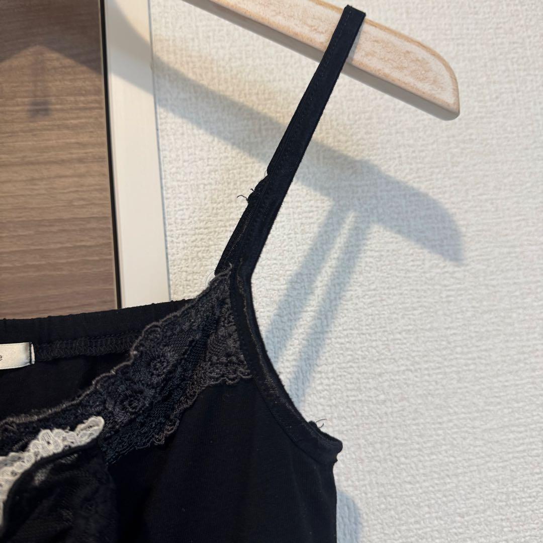 【希少】00s 美品 axes femme ビッグ リボン キャミソール 黒 M