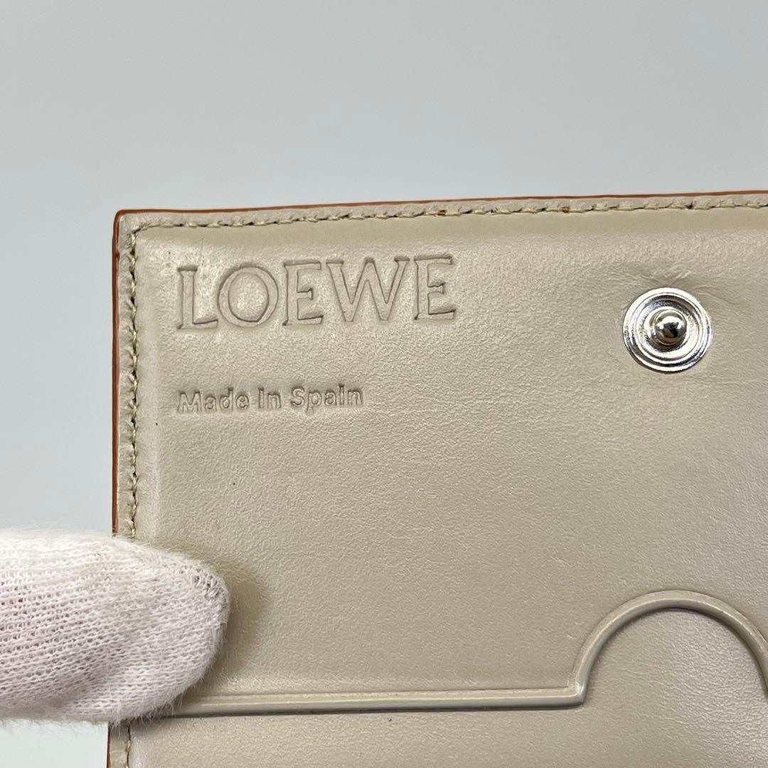LOEWE 名刺入れ カードケース アナグラム ロゴ金具 ナッパレザー ブラウン