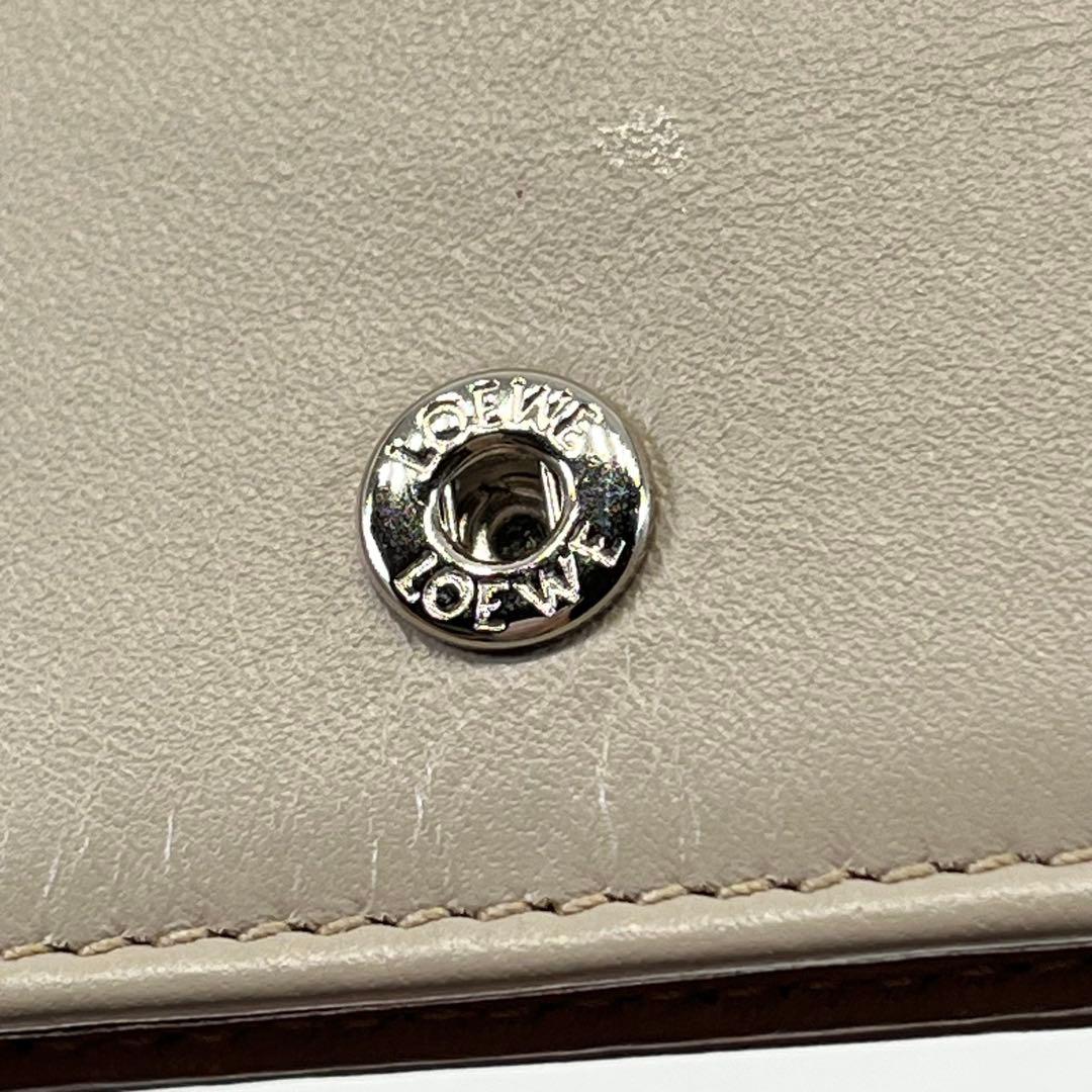 LOEWE 名刺入れ カードケース アナグラム ロゴ金具 ナッパレザー ブラウン