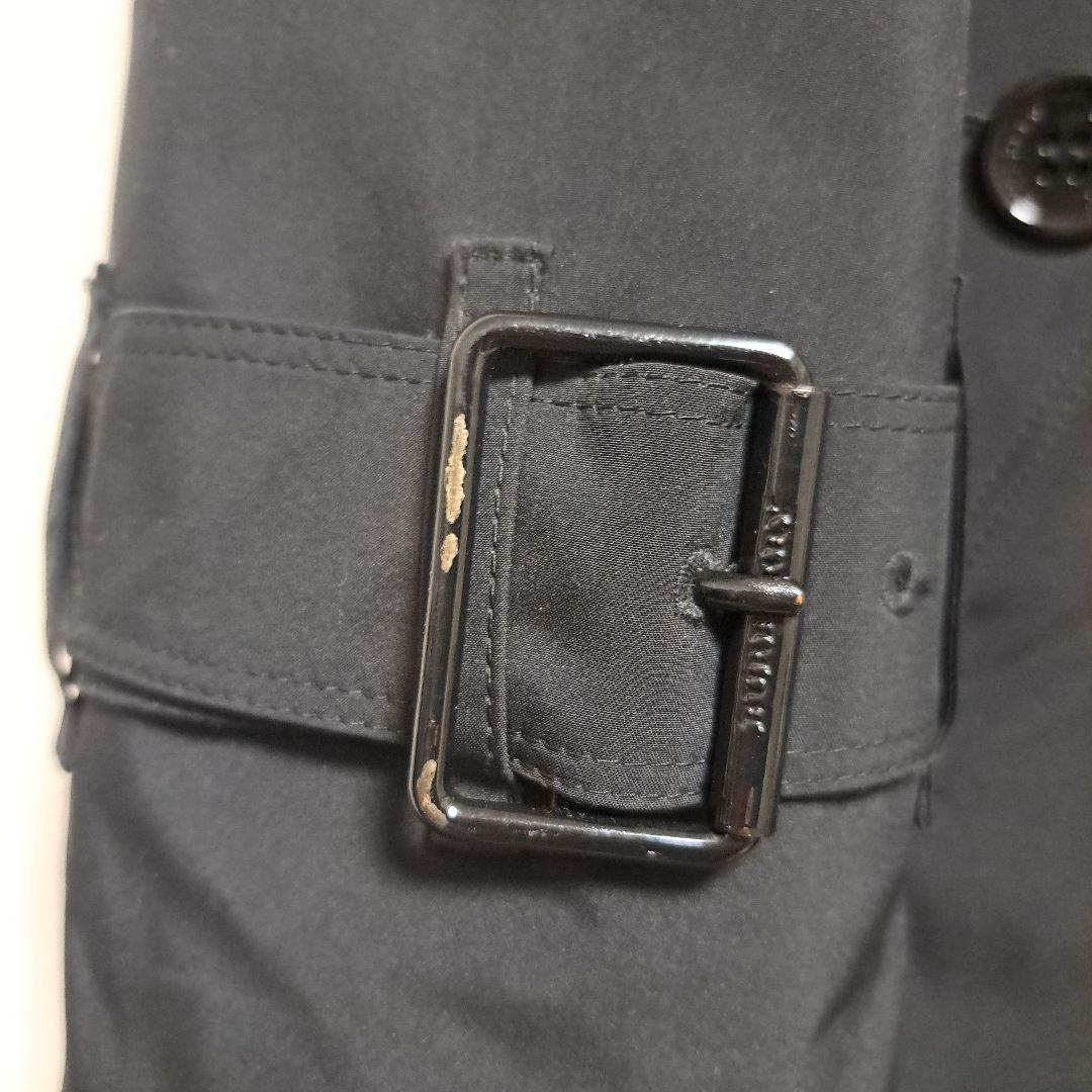 BURBERRY LONDONトレンチコートブラック ファー付きメガチェックM